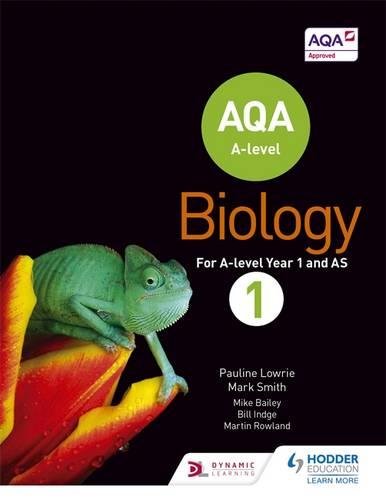 AQA A-Level Biology textbook cover with a chameleon on a flower.