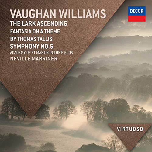 CD cover for Vaughan Williams’ “The Lark Ascending” with misty landscape.