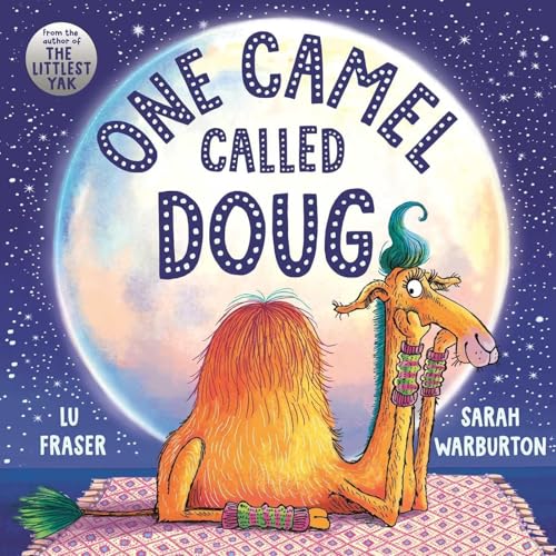 Children’s book cover featuring an orange camel named Doug with colorful accessories.