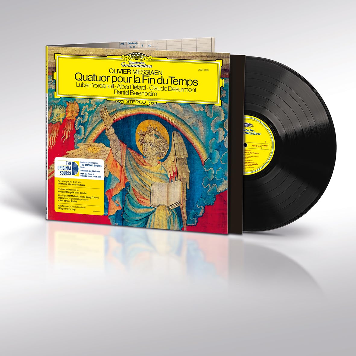 Vinyl record of Messiaen’s “Quatuor pour la fin du temps” album cover.