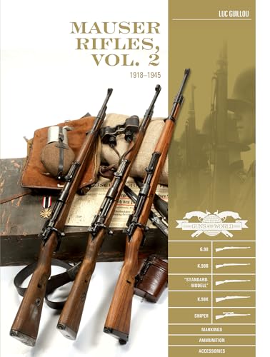 Book cover featuring three Mauser rifles and military equipment, 1918-1945.