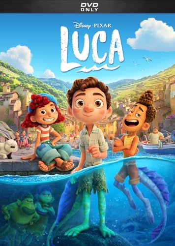 “Luca” DVD cover featuring three animated children by the sea.
