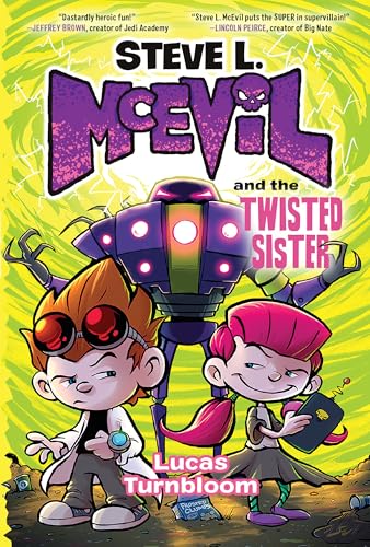 Book cover: boy, robot, and girl with colorful text and cartoon style.