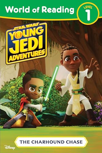 Two young Jedi characters stand in a forest setting on a children's book cover.