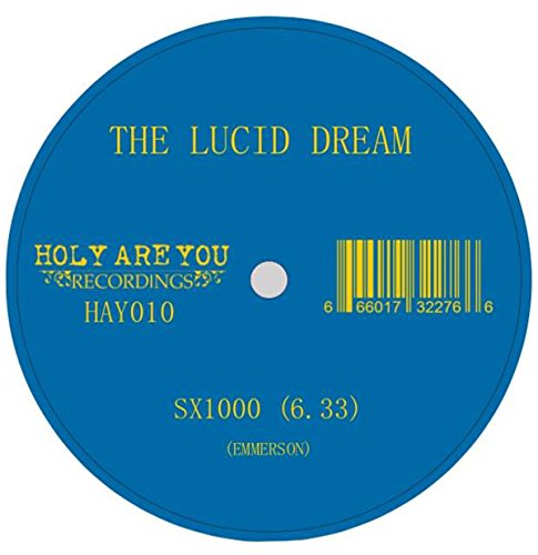 Blue vinyl record label with text: "The Lucid Dream," barcode, and details.