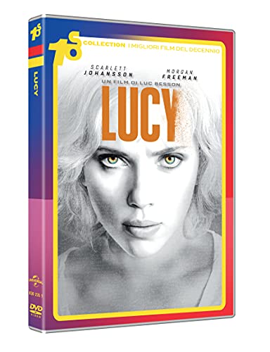 DVD cover for “Lucy” featuring Scarlett Johansson’s portrait.
