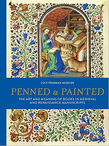 Book cover featuring illuminated manuscript painting of a scribe and goat.