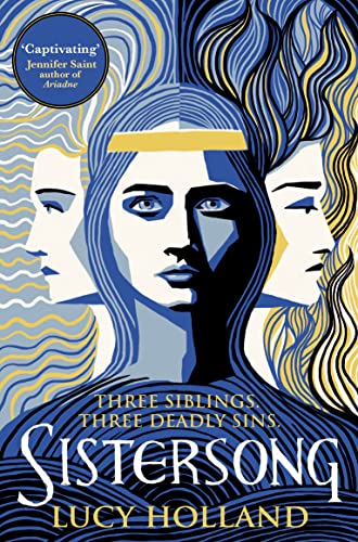 Book cover illustration featuring three stylized women's faces in shades of blue and gold.