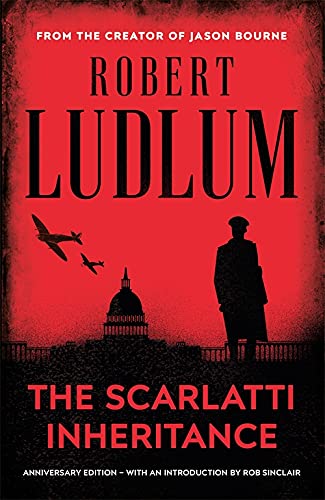Book cover: red background, silhouetted figures, airplane, and dome building.