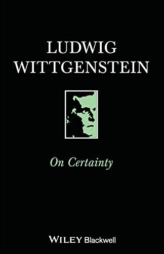 Black book cover with portrait and text: "Ludwig Wittgenstein, On Certainty.