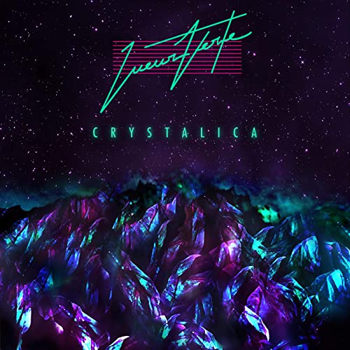 CD cover: purple and teal crystal landscape with neon text.