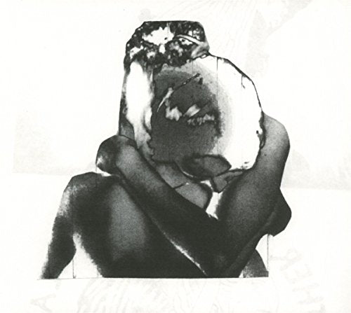 Black and white abstract portrait of a person embracing their head.