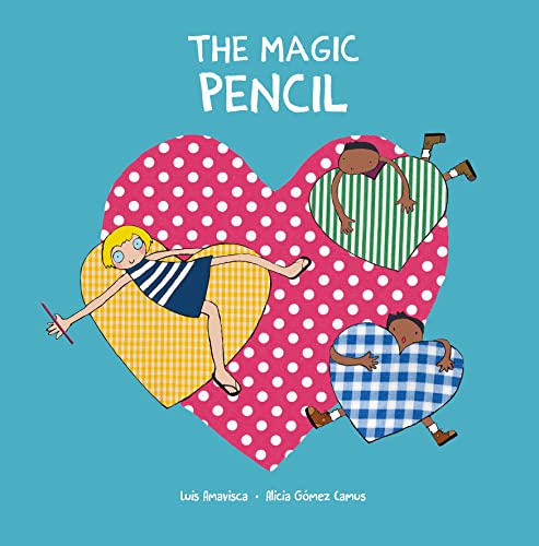 Book cover: children relaxing inside colorful heart shapes.