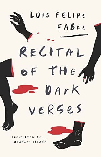 Book cover with black limbs and red droplets, titled “Recital of the Dark Verses.”