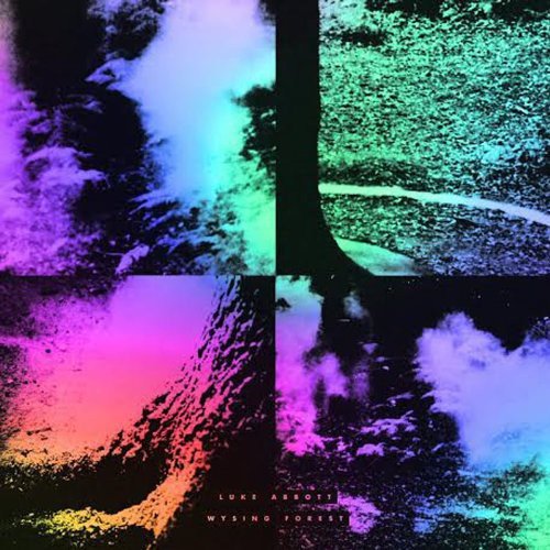 Abstract album cover with colorful, blurred forest imagery and text.
