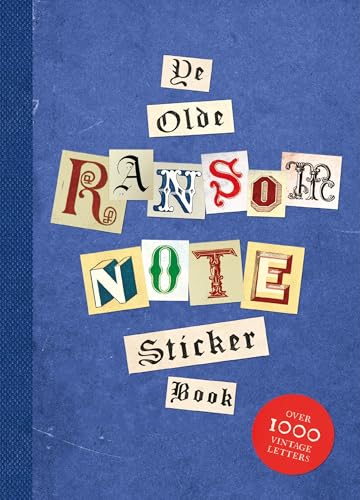 Blue sticker book cover with ransom note style letters spelling out the title.
