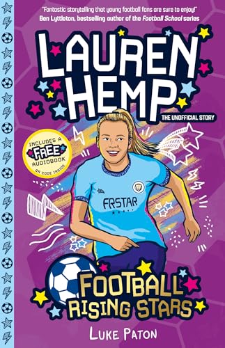 Book cover featuring footballer Lauren Hemp in illustrated action pose.