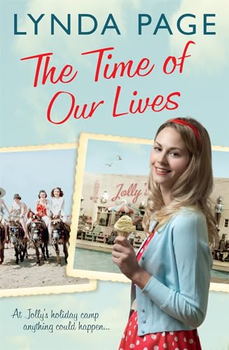 Book cover: young woman with ice cream, vintage photo backdrop.