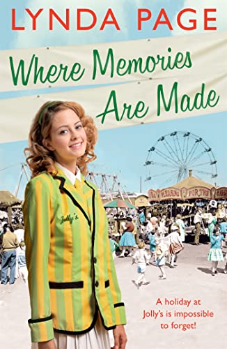 Book cover: young woman in camp uniform, seaside fair background.