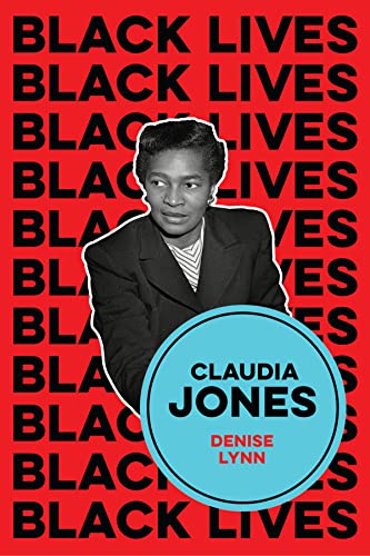 Book cover featuring a portrait of Claudia Jones against a red background.