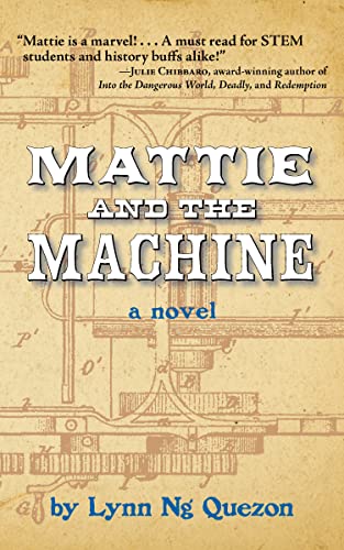 Book cover for "Mattie and the Machine" with gears and title text.