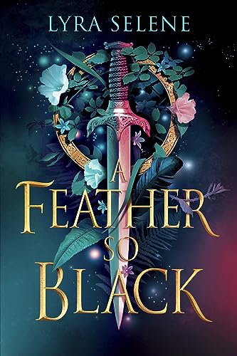 Book cover featuring a vertical sword entwined with flowers and leaves on dark background.