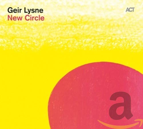 CD cover for Geir Lysne’s “New Circle” with yellow and red abstract design.