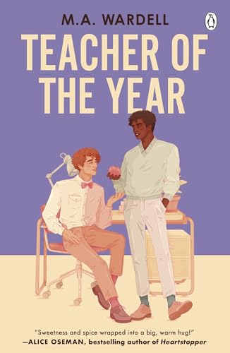 Book cover: “Teacher of the Year” with illustration of two young men.