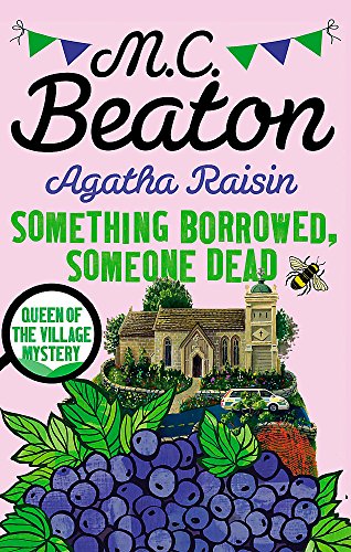Book cover showing a church, blueberries, and bunting against a light pink background.