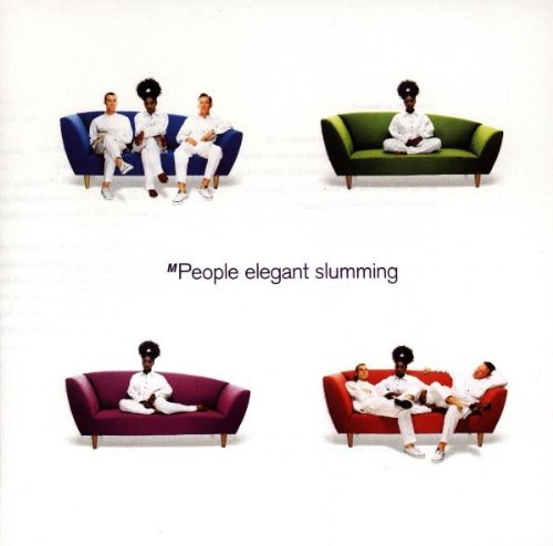 M People album cover: four people on colorful, mid-century sofas.