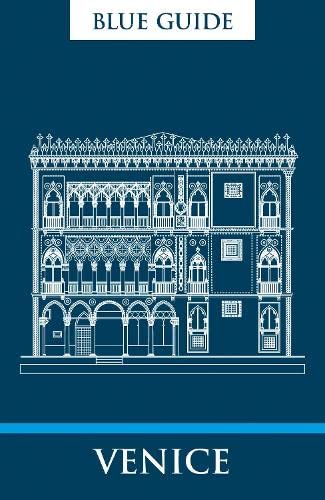 Blue Guide Venice book cover featuring a white line drawing of a Venetian building.