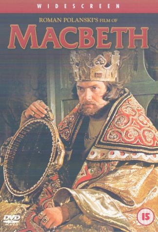 DVD cover for Roman Polanski's Macbeth featuring a king wearing a crown and robes.