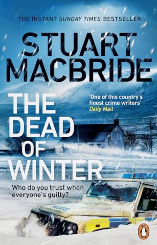 Book cover featuring a police car in a snowy landscape with a house.