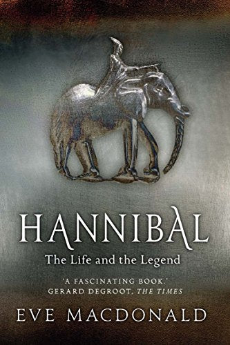 Book cover: Hannibal, with an elephant sculpture and title text.