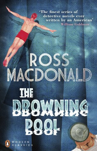 Book cover: “The Drowning Pool” by Ross Macdonald, featuring a diver.