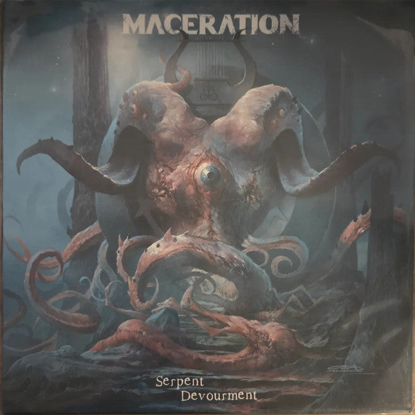 Album cover for Maceration’s “Serpent Devourment” featuring a monstrous, tentacled creature.