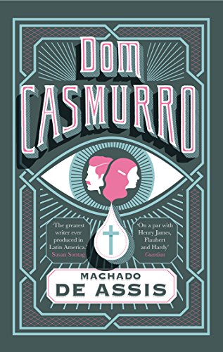 Book cover of Dom Casmurro by Machado de Assis featuring stylized eye and profiles.