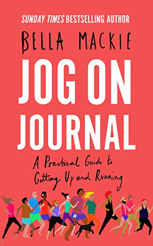 Red book cover with white text, "Jog On Journal," and illustrated runners.