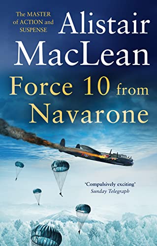 Book cover showing a burning plane and paratroopers descending over a snowy landscape.