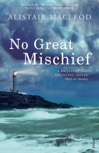 Book cover for No Great Mischief by Alistair MacLeod featuring a lighthouse and ocean.
