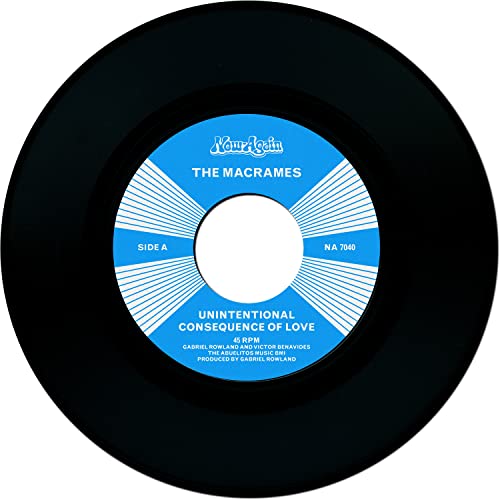 Blue and black vinyl record label with song titles and artist name.
