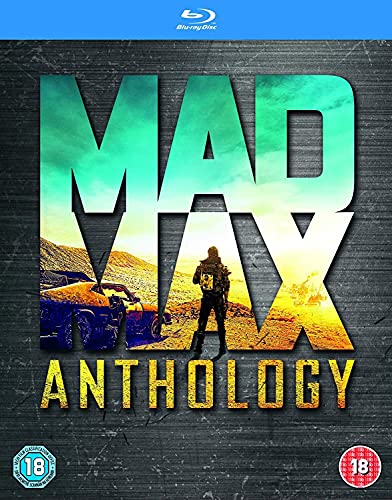 Mad Max Anthology" Blu-ray cover featuring a desert landscape and lone figure.