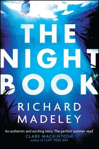 Book cover: “The Night Book” by Richard Madeley, blue and white design.