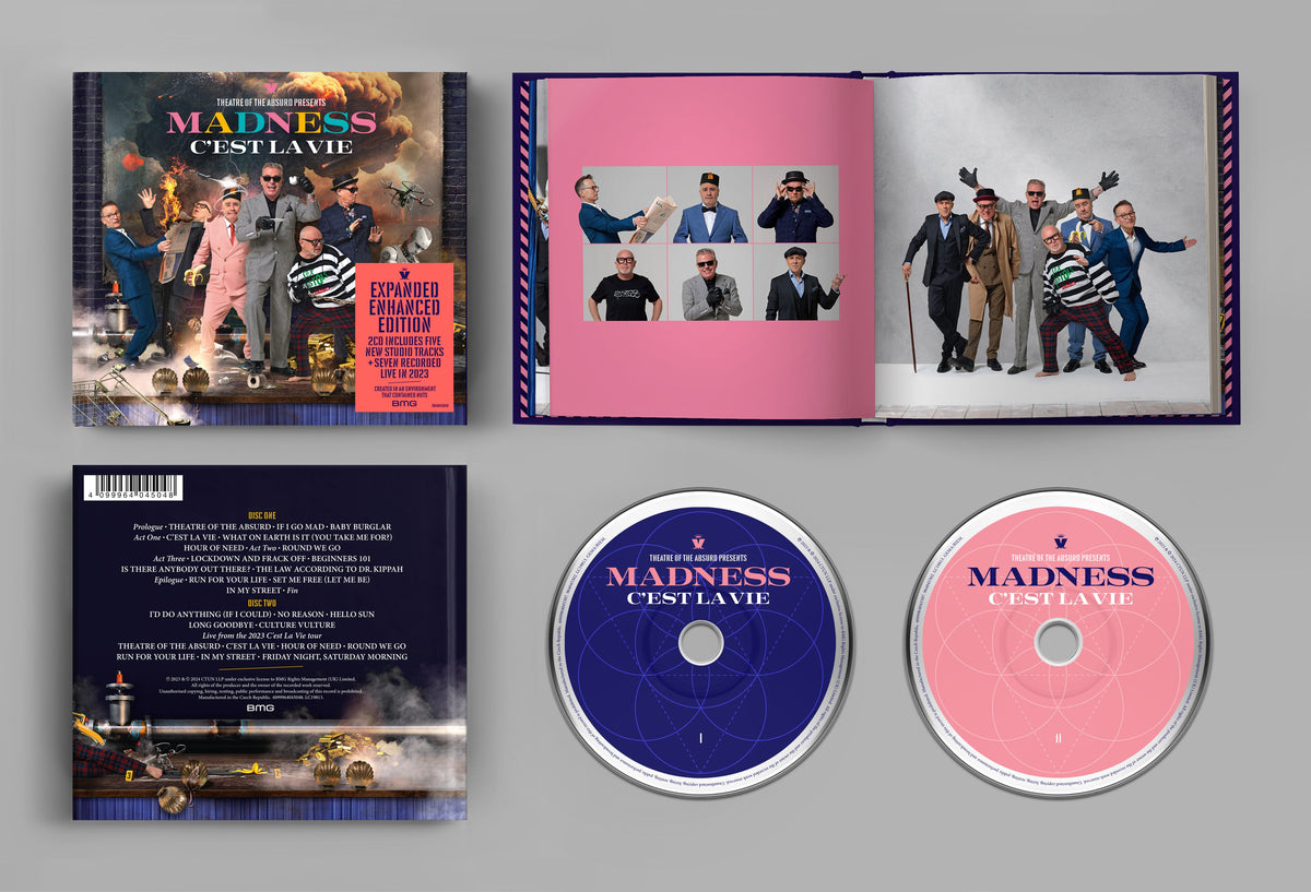 CD cover for Madness’ “C’est La Vie (Enhanced)” featuring band members.