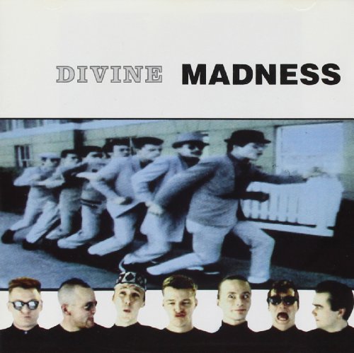 The Divine Madness CD cover shows the band members in a line and portraits below.