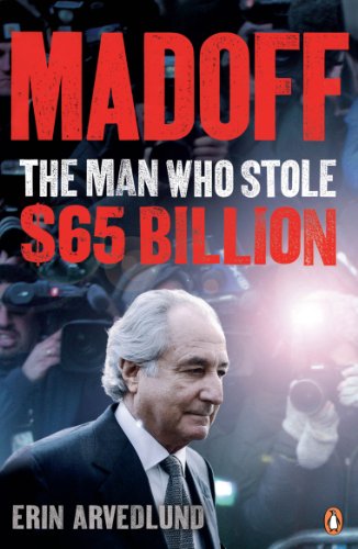 Book cover featuring Bernie Madoff’s portrait with surrounding photographers.