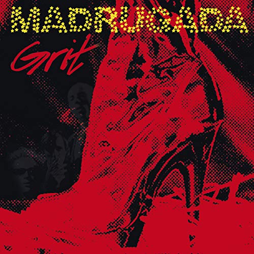 CD cover for Madrugada’s “Grit” with red halftone and shadowy faces.