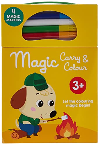 Yellow box of Magic Carry Colour 3 markers with a puppy illustration.