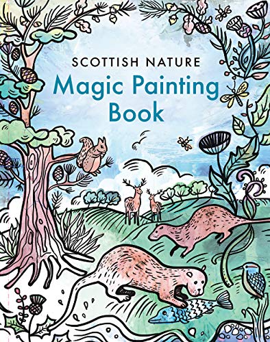 Magic Painting Book: Scottish Nature" cover with animals and plants.