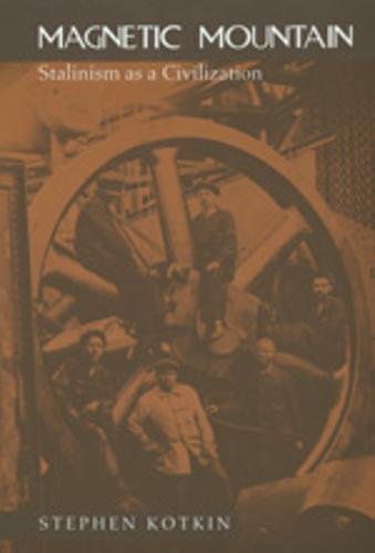 Book cover: "Magnetic Mountain" depicts workers near large industrial machinery.